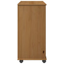 Rullende skab Honningbrun 63,5 x 39 x 79 cm Massivt fyrretræ