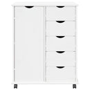 Rullende skab med hjul Hvid 63,5 x 39 x 79 cm Massivt fyrretræ
