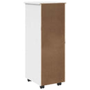 Rullende skab med hjul Hvid 34 x 39 x 93,5 cm Massivt fyrretræ