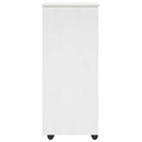 Rullende skab med hjul Hvid 34 x 39 x 93,5 cm Massivt fyrretræ