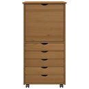 Rullende skab Honningbrun 53 x 39 x 103 cm Massivt fyrretræ