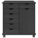 Rullende skab med hjul Grå 63,5 x 39 x 65,5 cm Massivt fyrretræ