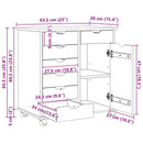 Rullende skab Sort 63,5 x 39 x 65,5 cm Massivt fyrretræ