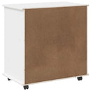 Rullende skab Hvid 63,5 x 39 x 65,5 cm Massivt fyrretræ