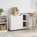 Rullende skab med hjul Hvid 100 x 39 x 65,5 cm Massivt fyrretræ