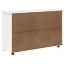 Rullende skab med hjul Hvid 100 x 39 x 65,5 cm Massivt fyrretræ