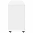 Rullende skab med hjul Hvid 100 x 39 x 65,5 cm Massivt fyrretræ