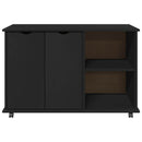 Rullende skab med hjul Sort 100 x 39 x 65,5 cm Massivt fyrretræ