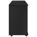 Rullende skab med hjul Sort 100 x 39 x 65,5 cm Massivt fyrretræ