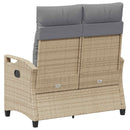 Havebænk Beige og lys grå 105 x 60 x 112 cm Stål og Polyester