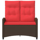 Havebænk Brun og Rød 105 x 60 x 112 cm Stål og Polyester