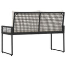Udendørs bænk med pude Sort og Cremehvid 118 x 55 x 82 cm