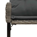 Udendørs bænk med pude Grå 118 x 55 x 82 cm PE Rattan og stof
