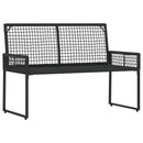 Udendørs bænk Sort og turkis 118 x 55 x 82 cm PE Rattan og stof