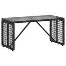 Udendørs Bord Sort 80 x 40 x 40 cm PE Rattan og Glas