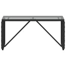 Udendørs Bord Sort 80 x 40 x 40 cm PE Rattan og Glas