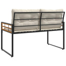 Trælagersbænk med pude Ensfarvet Creme 114 x 55 x 77 cm