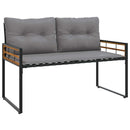 Trælagersbænk med pude Ensfarvet Lysegrå 114 x 55 x 77 cm