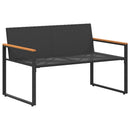 bænk med pude Sort og Cremehvid 115 x 65 x 72 cm Rattan