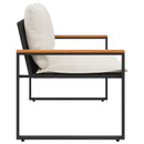 bænk med pude Sort og Cremehvid 115 x 65 x 72 cm Rattan