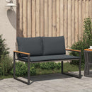 bænk med pude Grå og Mørkegrå 115 x 65 x 72 cm Rattan