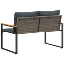 bænk med pude Grå og Mørkegrå 115 x 65 x 72 cm Rattan