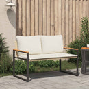 bænk med pude Beige og cremehvid 115 x 65 x 72 cm Rattan