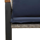 bænk med pude Grå og Marineblå 115 x 65 x 72 cm Rattan