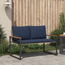 bænk med pude Grå og Marineblå 115 x 65 x 72 cm Rattan