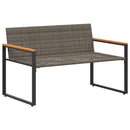 bænk med pude Grå og Marineblå 115 x 65 x 72 cm Rattan