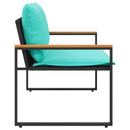 bænk med pude Sort og turkis 115 x 65 x 72 cm Rattan