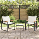 Møbel sæt med pude 3 pcs Sort og Cremehvid Rattan