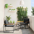 Møbel sæt med pude 3 pcs Grå og Mørkegrå Rattan