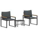 Møbel sæt med pude 3 pcs Grå og Mørkegrå Rattan
