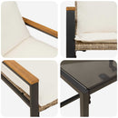 Møbel sæt med pude 3 pcs Beige og cremehvid Rattan
