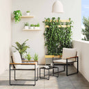 Møbel sæt med pude 3 pcs Beige og cremehvid Rattan