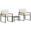 Møbel sæt med pude 3 pcs Beige og cremehvid Rattan