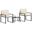 Møbel sæt med pude 3 pcs Beige og cremehvid Rattan