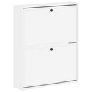 Vægmonteret Skoskab EDE 71 x 17 x 86 cm Konstrueret træ Hvid
