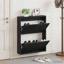 Vægmonteret Skoskab EDE 71 x 17 x 86 cm Konstrueret træ Sort
