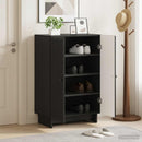 Sko skab EDE 59,5 x 39,5 x 90 cm Konstrueret træ Sort