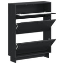 Sko skab EDE 78 x 24 x 103 cm Konstrueret træ Sort