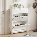 Sko skab EDE 78 x 24 x 103 cm Konstrueret træ Hvid højglans