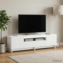 LED TV-skab Hvid Konstrueret træ