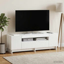 LED TV-skab Hvid højglans Konstrueret træ