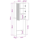 Toilet Skab EDE Hvid højglans 66 x 25,5 x 190 cm