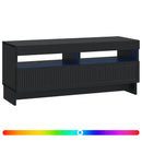LED TV-skab Sort Konstrueret træ