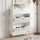 Sko skab ALKMAAR 78 x 24 x 103 cm Konstrueret træ Hvid