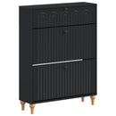 Sko skab ALKMAAR 78 x 24 x 103 cm Konstrueret træ Sort