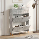 Sko skab ALKMAAR 78 x 24 x 103 cm Konstrueret træ Betongrå